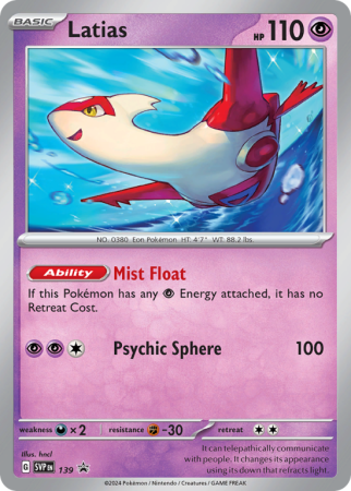 Pokémonkaart Latias nummer 139/14 uit de set Scarlet & Violet Black Star Promos (Scarlet & Violet)