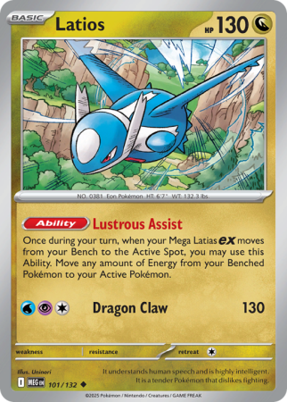 Pokémonkaart Latios nummer 101/132 uit de set Mega Evolution