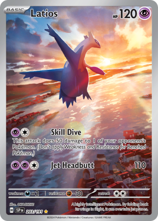 Pokémonkaart Latios nummer 203/191 uit de set Surging Sparks (Scarlet & Violet)