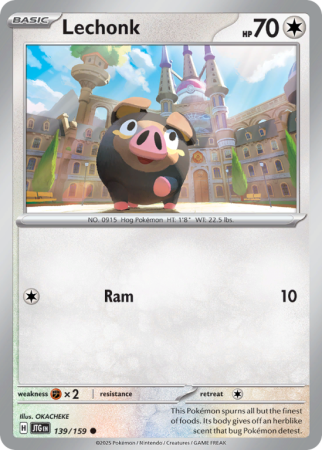Pokémonkaart Lechonk nummer 139/159 uit de set Journey Together (Scarlet & Violet)