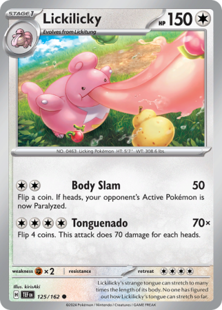 Pokémonkaart Lickilicky nummer 125/162 uit de set Temporal Forces (Scarlet & Violet)