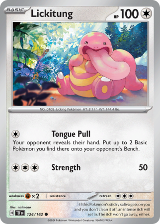 Pokémonkaart Lickitung nummer 124/162 uit de set Temporal Forces (Scarlet & Violet)