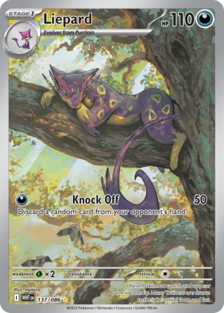 Pokémonkaart Liepard nummer 137/86