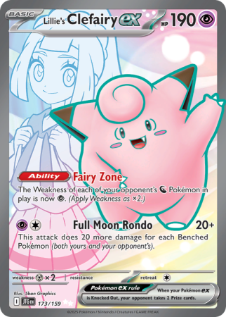Pokémonkaart Lillie's Clefairy ex nummer 173/159 uit de set Journey Together (Scarlet & Violet)