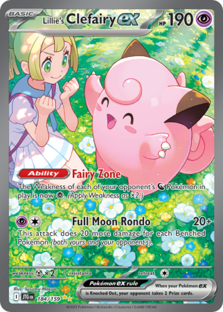 Pokémonkaart Lillie's Clefairy ex nummer 184/159 uit de set Journey Together (Scarlet & Violet)