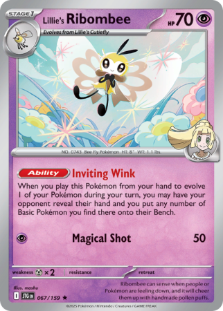 Pokémonkaart Lillie's Ribombee nummer 67/159