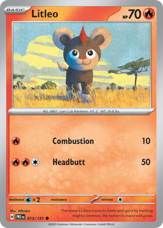 Pokémonkaart Litleo nummer 15/131