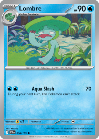 Pokémonkaart Lombre nummer 36/159 uit de set Journey Together (Scarlet & Violet)