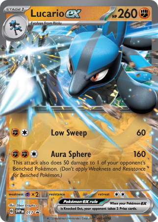 Pokémonkaart Lucario ex nummer 17/14 uit de set Scarlet & Violet Black Star Promos (Scarlet & Violet)