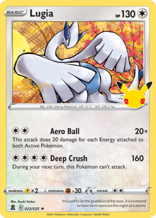 Pokémonkaart Lugia nummer 22/25 uit de set Celebrations (Sword & Shield)