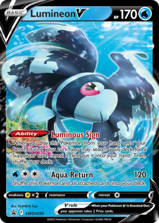 Pokémonkaart Lumineon V nummer SWSH250/103