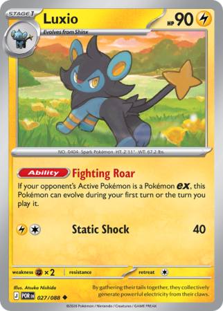 Pokémonkaart Luxio nummer 27/88 uit de set Perfect Order (Mega Evolution)