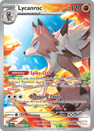 Pokémonkaart Lycanroc nummer 166/159