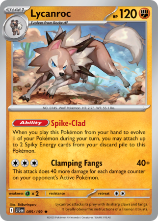 Pokémonkaart Lycanroc nummer 85/159