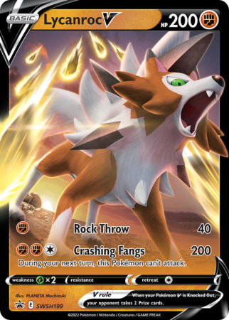 Pokémonkaart Lycanroc V nummer SWSH199/103