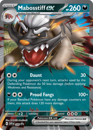Pokémonkaart Mabosstiff ex nummer 86/14