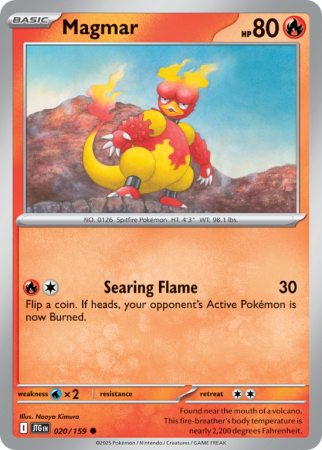 Pokémonkaart Magmar nummer 20/159 uit de set Journey Together (Scarlet & Violet)