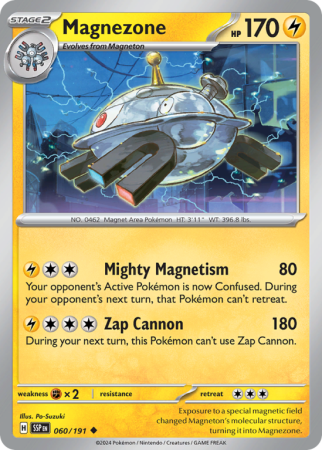 Pokémonkaart Magnezone nummer 60/191 uit de set Surging Sparks (Scarlet & Violet)