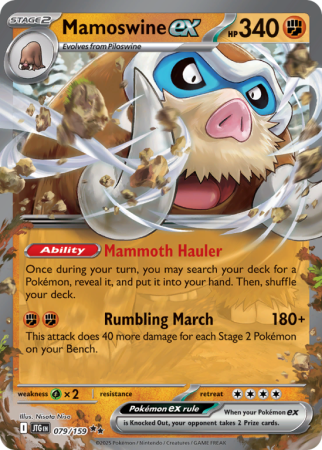 Pokémonkaart Mamoswine ex nummer 79/159 uit de set Journey Together (Scarlet & Violet)