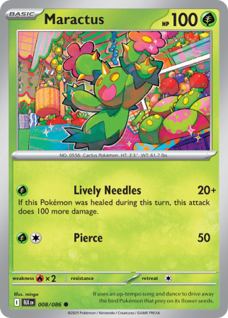 Pokémonkaart Maractus nummer 8/86 uit de set Black Bolt (Scarlet & Violet)