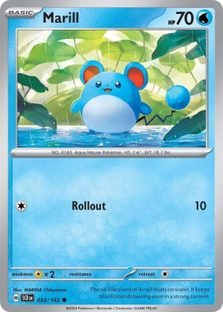 Pokémonkaart Marill nummer 33/142 uit de set Stellar Crown (Scarlet & Violet)