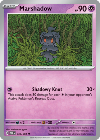 Pokémonkaart Marshadow nummer 40/84 uit de set Pitch Black (Mega Evolution)