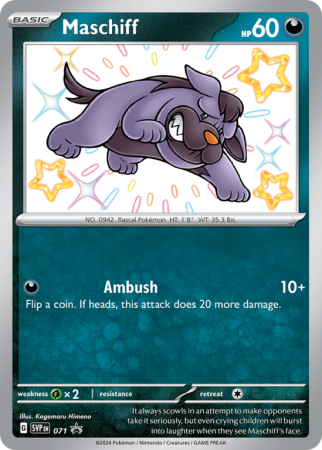 Pokémonkaart Maschiff nummer 71/14