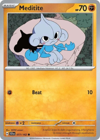 Pokémonkaart Meditite nummer 77/142