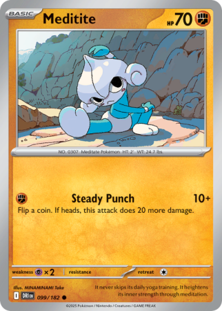 Pokémonkaart Meditite nummer 99/182