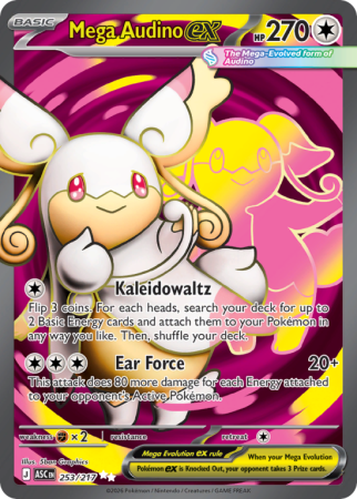 Pokémonkaart Mega Audino ex nummer 253/217