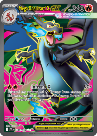 Pokémonkaart Mega Charizard X ex nummer 109/94