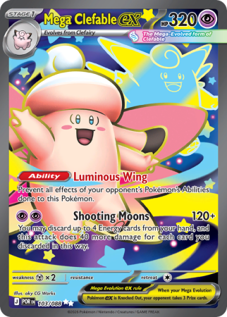 Pokémonkaart Mega Clefable ex nummer 103/88 uit de set Perfect Order (Mega Evolution)