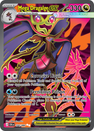Pokémonkaart Mega Dragalge ex nummer 104/86