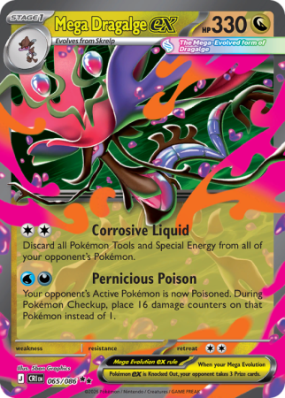 Pokémonkaart Mega Dragalge ex nummer 65/86