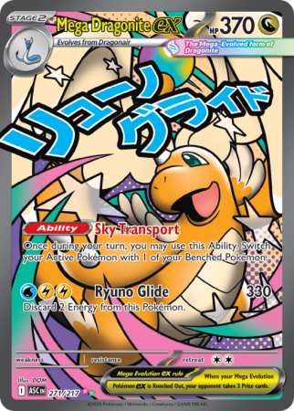 Pokémonkaart Mega Dragonite ex nummer 271/217