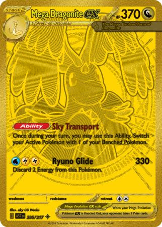 Pokémonkaart Mega Dragonite ex nummer 295/217