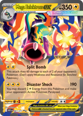 Pokémonkaart Mega Eelektross ex nummer 61/217