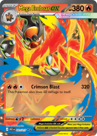 Pokémonkaart Mega Emboar ex nummer 31/217