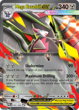 Pokémonkaart Mega Excadrill ex nummer 65/84