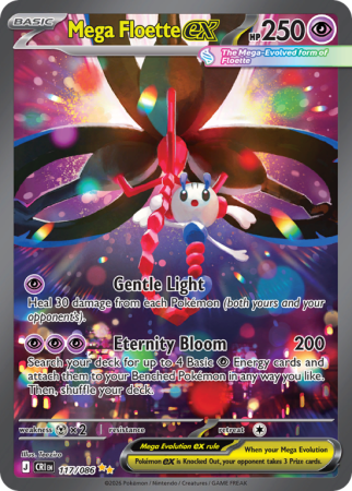 Pokémonkaart Mega Floette ex nummer 117/86 uit de set Chaos Rising (Mega Evolution)