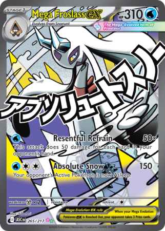 Pokémonkaart Mega Froslass ex nummer 265/217 uit de set Ascended Heroes (Mega Evolution)