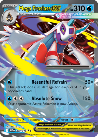 Pokémonkaart Mega Froslass ex nummer 47/217 uit de set Ascended Heroes (Mega Evolution)