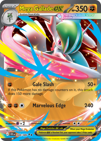 Pokémonkaart Mega Gallade ex nummer 48/86 uit de set Chaos Rising (Mega Evolution)