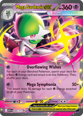 Pokémonkaart Mega Gardevoir ex nummer 89/217 uit de set Ascended Heroes (Mega Evolution)