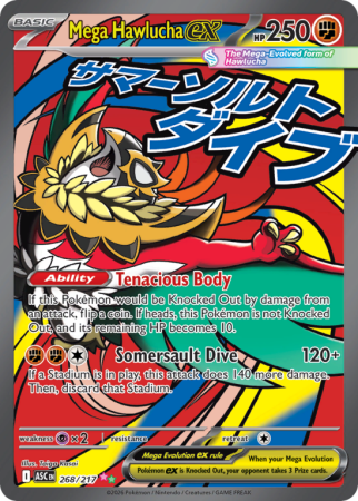 Pokémonkaart Mega Hawlucha ex nummer 268/217
