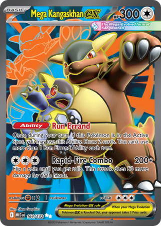 Pokémonkaart Mega Kangaskhan ex nummer 164/132 uit de set Mega Evolution