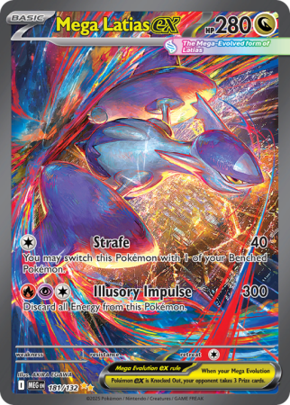 Pokémonkaart Mega Latias ex nummer 181/132 uit de set Mega Evolution