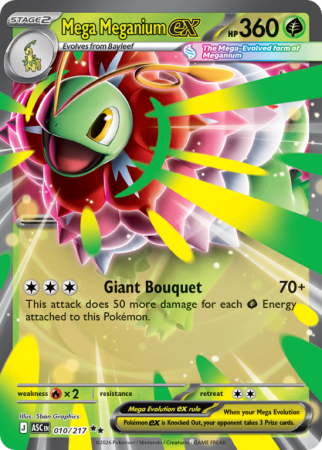 Pokémonkaart Mega Meganium ex nummer 10/217
