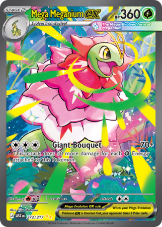 Pokémonkaart Mega Meganium ex nummer 272/217 uit de set Ascended Heroes (Mega Evolution)