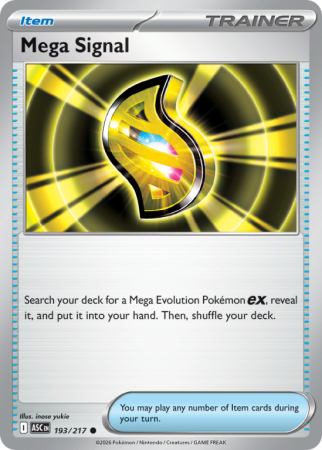 Pokémonkaart Mega Signal nummer 193/217